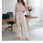 blusa social rosa